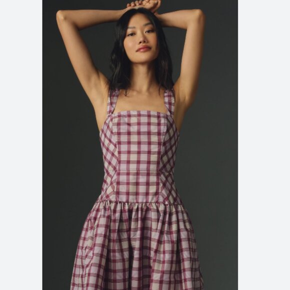 Brand New by Anthropologie Maeve Square-Neck Drop-Waist Midi Dress - Picture 3 of 11